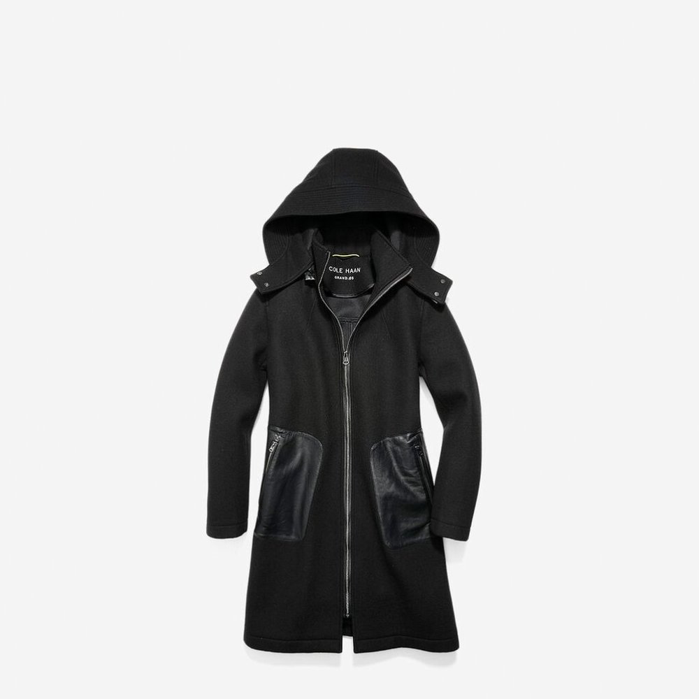 Cole Haan Grand Os Neoprene Wool Jacket Size 2